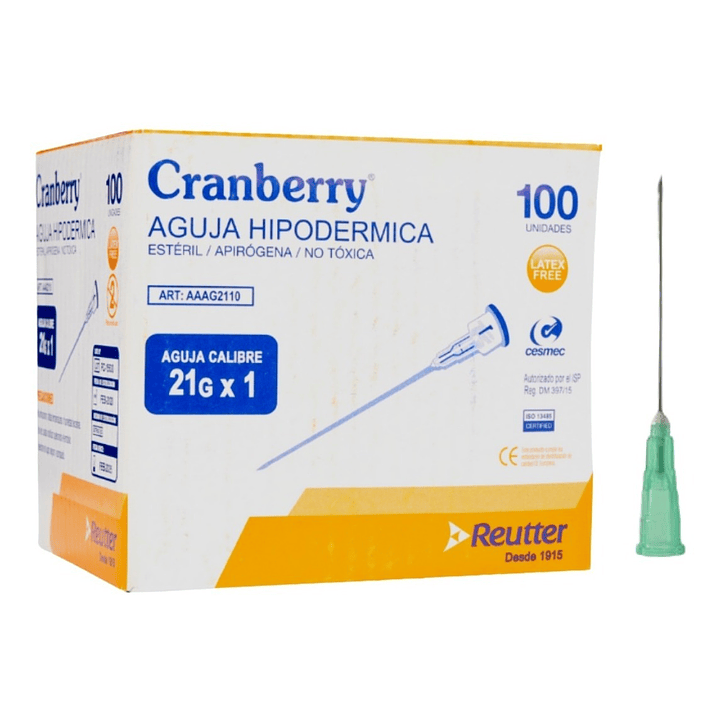 Aguja HiPodérmica Aguja HiPodérmica 21G X 1