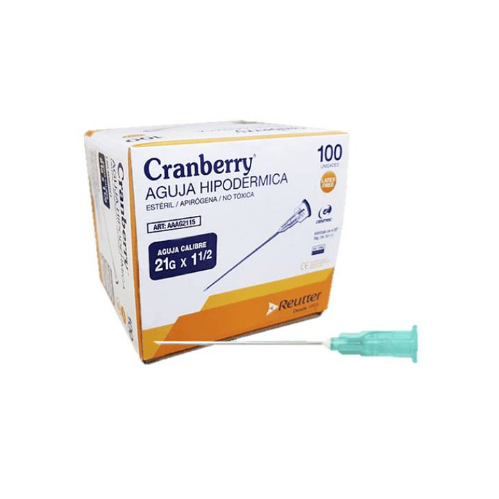 Aguja HiPodérmica Aguja HiPodérmica 21G X 1 1/2