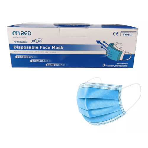 Mascarillas Mascarillas 3 pliegues Celestes 50 un