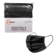 Mascarillas Mascarillas 3 pliegues Negras 50 un