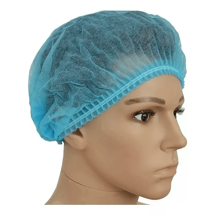 Gorros Cofias Desechables Azul 100 Unidades