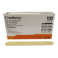 Bajalenguas cranberry no estéril 100 un madera