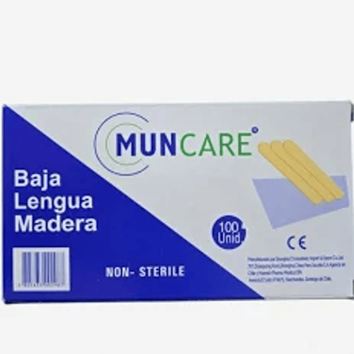 Bajalenguas Baja Lengua de Madera caja de 100 Unidades - Muncare