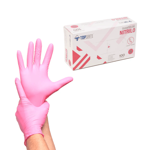 Guantes Nitrilo S-M-L Rosados Guantes Nitrilo rosado top safe
