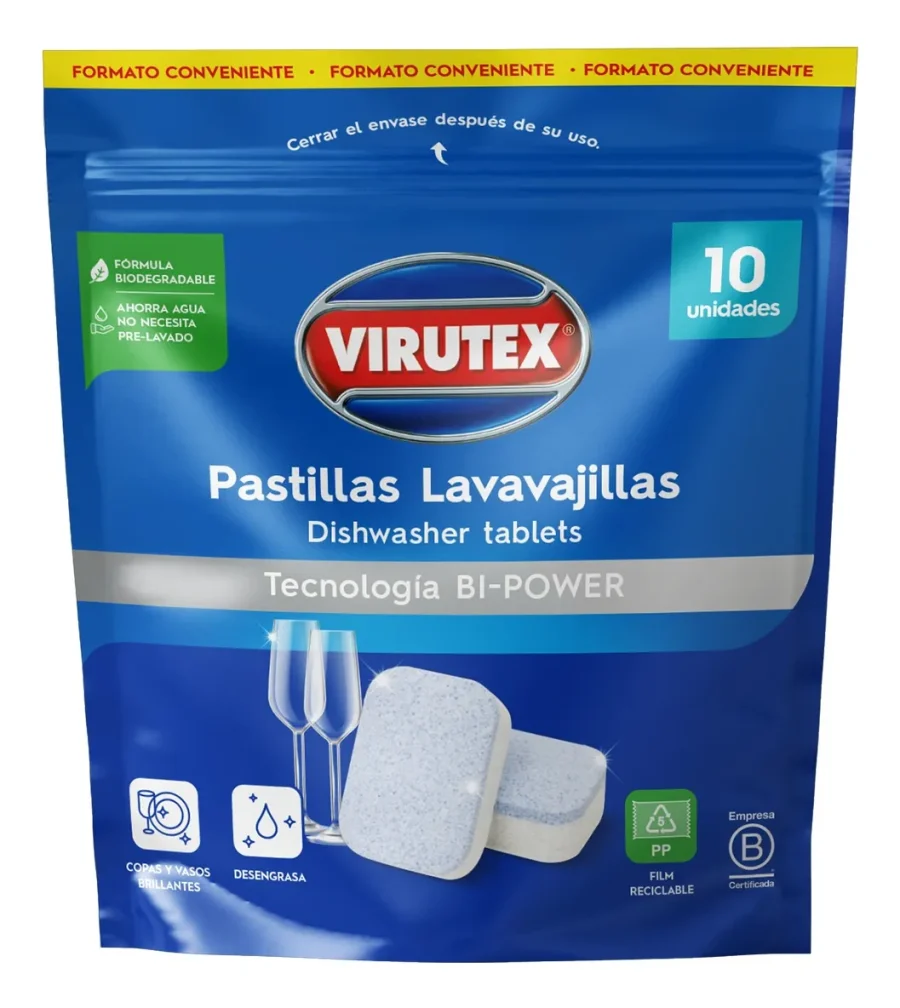VIRUTEX PASTILLAS LAVAVAJILLAS BOLSA 10 UN