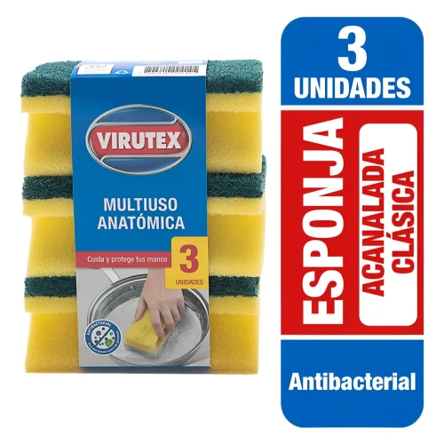 VIRUTEX ESPONJA ACANALADA X3