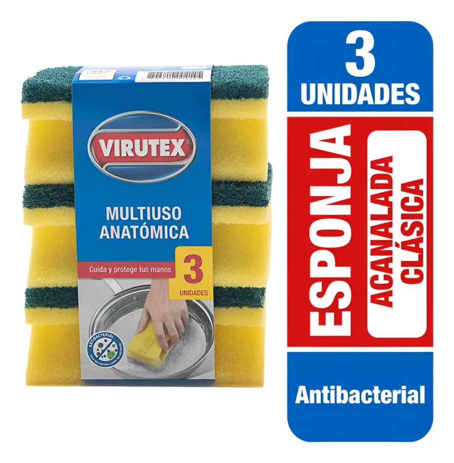 VIRUTEX ESPONJA ACANALADA X3