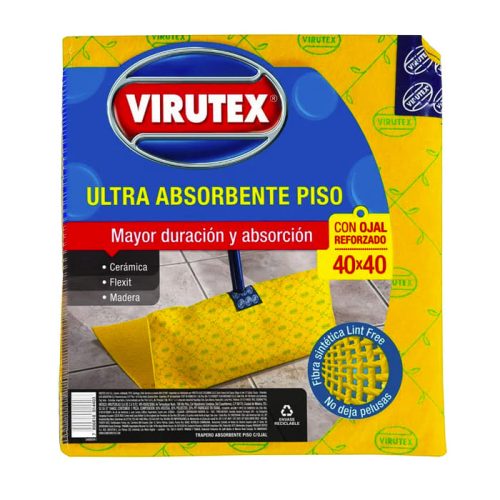 VIRUTEX - TRAPERO AMARILLO danzarina simple c/ojal 40 x 40 CM