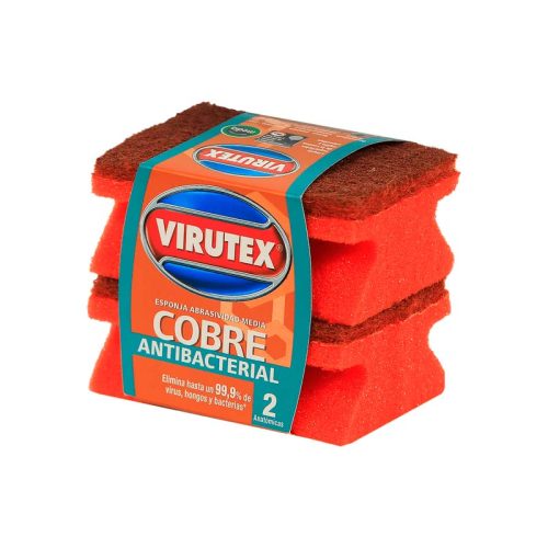 VIRUTEX ESPONJA ACANALADA COBRE X2