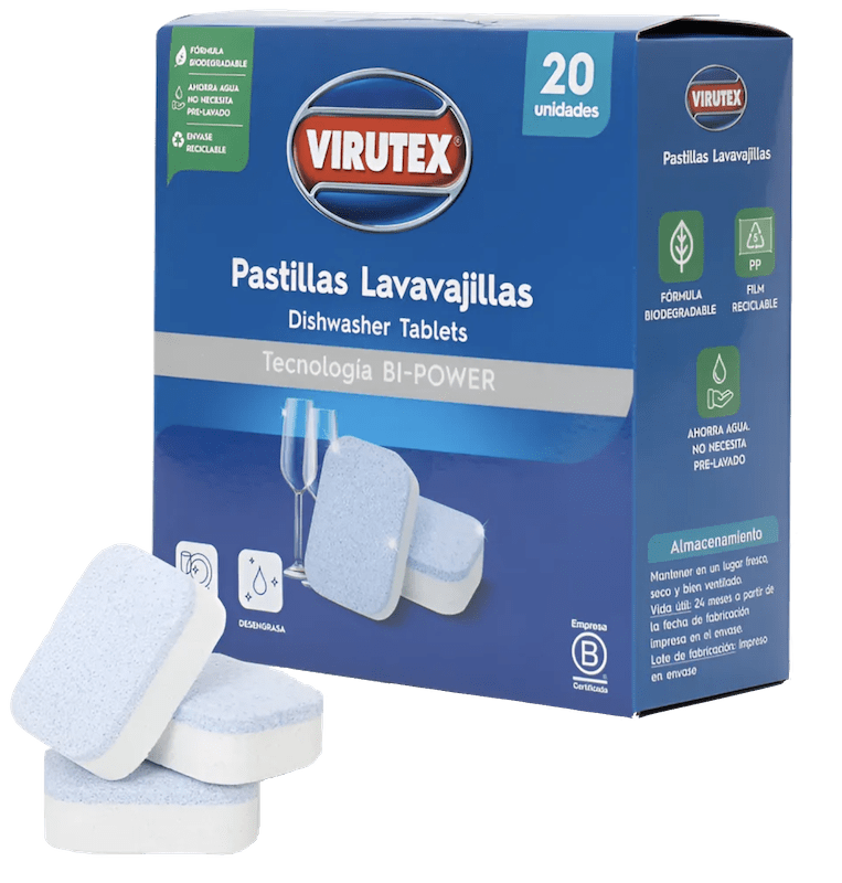 VIRUTEX PASTILLAS LAVAVAJILLAS PACK CAJA 20 UN