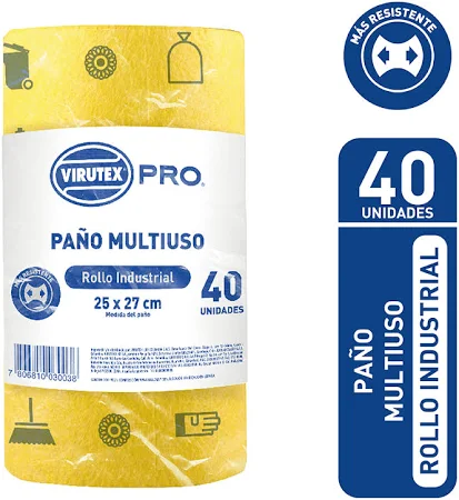 VIRUTEX PAÑO ROLLO MULTIUSO REUTILIZABLE 40 UN 70GR