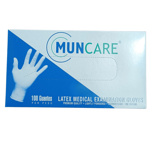 Guantes De Latex Desechables Caja de 100 Unidades - Muncare Talla L